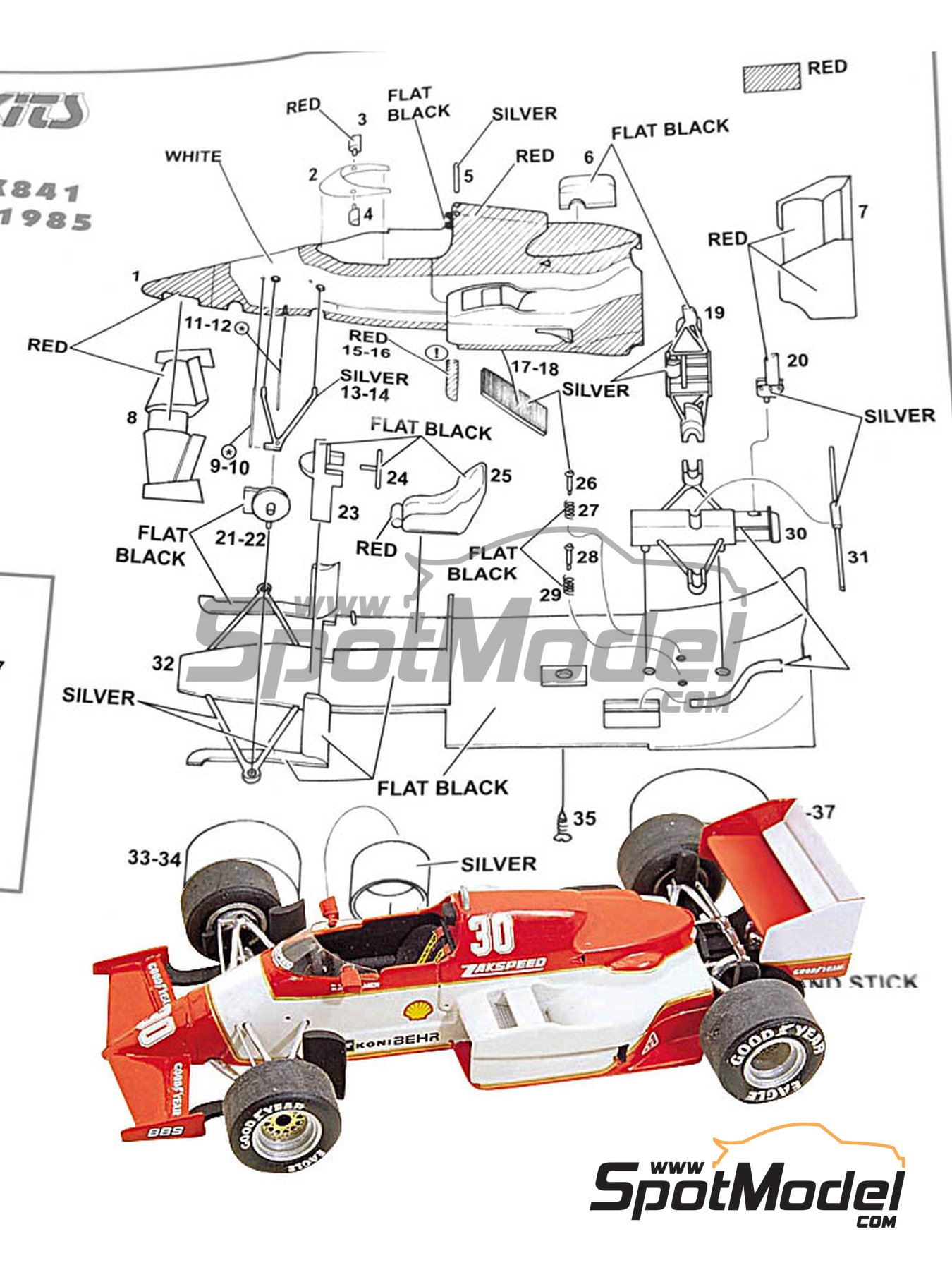 タメオ　tameo Kits 1/43 Zakspeed West 1986 Tameo Kits TMK024: Car scale model kit 1/43 scale - Zakspeed ZAK1